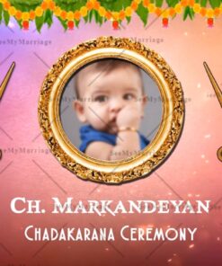 Chudakarana Ceremony Invitation Video Pale Violet Tamil Traditional Theme | ID: 11613