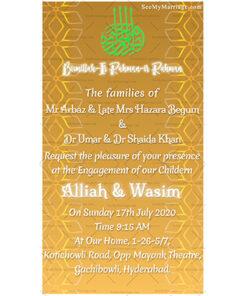 Muslim Whatsapp Engagement Save The Date Invite Card