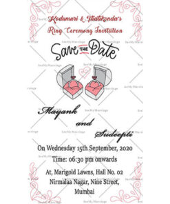 Ready To Get Hitched White Background Floral Bordered Cartoon Theme Engagement Invitation Video