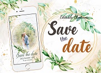 Our Wedding Day Cream Background Floral Theme Wedding Invitation Video