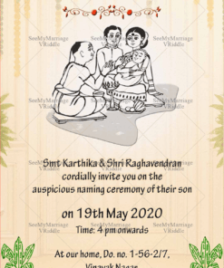 South Indian Traditional Naming Ceremony Invitation Card