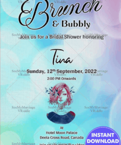 Bokeh Theme Bridal Shower Save The Date Whatsapp Card