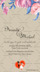 Our Blissful Memories Simple Floral Animated Anniversary Party Invitation Gif