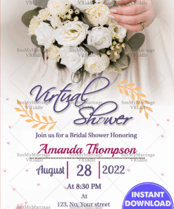 Rain Of Roses Bridal Shower Invitation Card