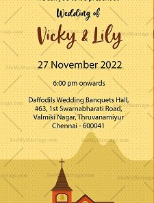 Tamil Theme Christian Wedding Invitation Card