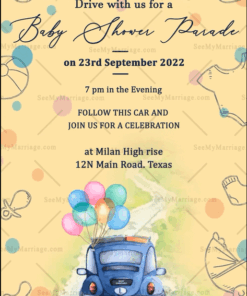 Baby Parade Baloons And Car Theme Baby Shower Animated Gif