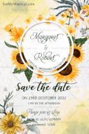 Flower Garden Virtual Wedding Invitation With Sunflower Background