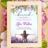 Brunch With Bubbly Pink And Lavender Theme Bridal Shower Invitation Card