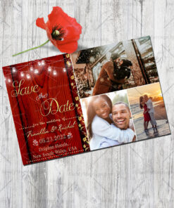 White Wood Texture Modern Wedding Save The Date Ecard With Golden Floral Designs