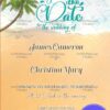 Tropical Beach Destination Save The Date Wedding Invitation