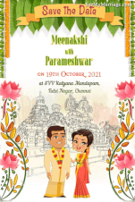 Traditional Tamil Creative Caricature Theme Wedding Gif | ID: 11721