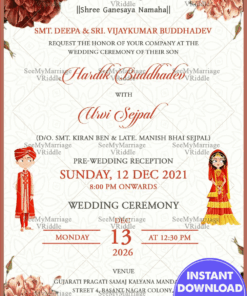 Hindu Pastel Floral Wedding Invitation Card, Texture Post Card, Envelop, Pattern Designs
