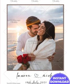 Postcard Save The Date Wedding Invitation - Editable Card