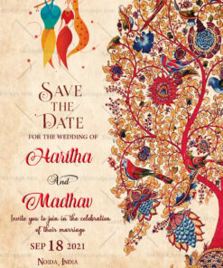 Radha Krishna Theme Wedding Save The Date Card Version 1 Card