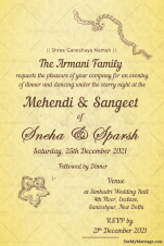 Royal Indian Mehendi & Sangeet Invitation Gif With Floral Patterns | ID: 11717