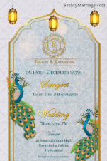 Royal Peacock, Lanterns Wedding Invitation Animated Gif | ID: 11718