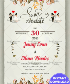 Save Our Date Wedding Invite, Eucalyptus, Greenery, Floral