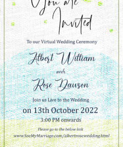 Simple White Theme Virtual Wedding Invitation Card