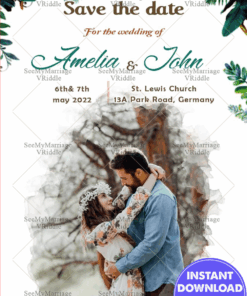Watercolor Wedding Save The Date Card
