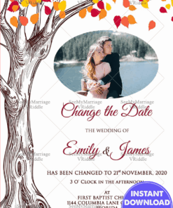 Wedding Date Change Whatsapp Card