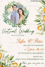 Summer Virtual Wedding Invitation White Background Floral Theme Animated Gif | ID: 11704