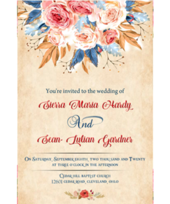 Rusty Floral Wedding Card Automation