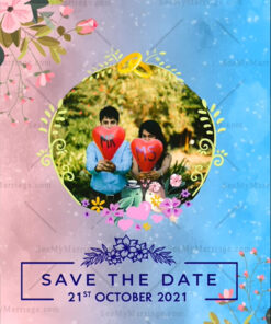 Sweet Tweet Birds Engagement Invitation Video In Blue Theme Pink Floral Background | ID: 11690