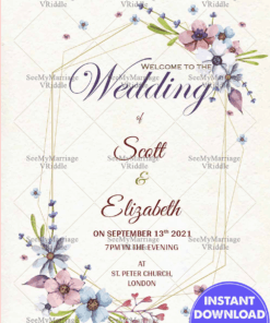 A Flower Bokeh London Wedding Invitation Card