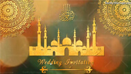 Golden Theme Muslim Nikah Invitation Video, Mandala Designs With Bokeh, Sparkles | ID: 11740
