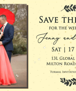 Cream Theme Postcard Save The Date Wedding Invite Animated Gif | ID: 11797