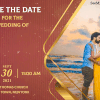 Reddish Pink And Gold Theme Wedding Save The Date Gif | ID: 11788