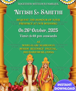 Traditional Oriya Couple Wedding Save The Date Card | ID: ec_11148