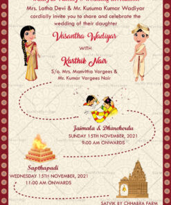 Traditional Red And Cream Theme Kannada Style Wedding Invitation Video | ID: 11776