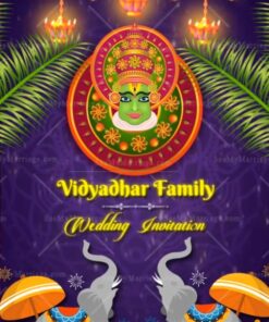 Traditional Blue Theme Malayalam Kerala Wedding Video Invitation | ID: 11792