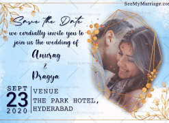 Blue Theme Western Wedding Gif Save The Date With Photo | ID: 11791