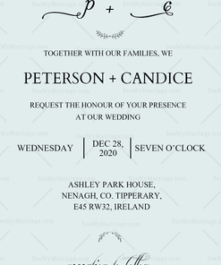 Simple Wedding Day Invitation Card