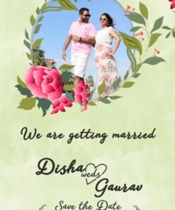 Caricature Cartoon Character Engagement Haldi Mehendi Wedding Traditional Invite | ID: 11815
