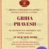 Traditional Simple Griha Pravesh Invitation Card In Cream Theme