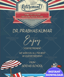 Retro Theme Retirement Party Invitation Card