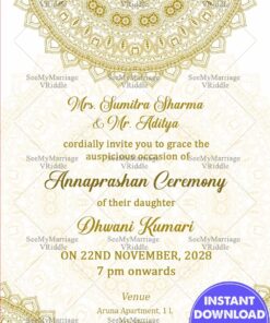 Mandala Theme Simple Annaprasan Card