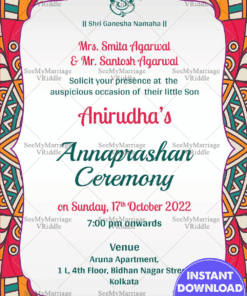 Colorful Mandala Theme Annaprasan Invitation Card