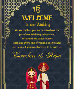 Punjabi Wedding Itinerary Invitation Card