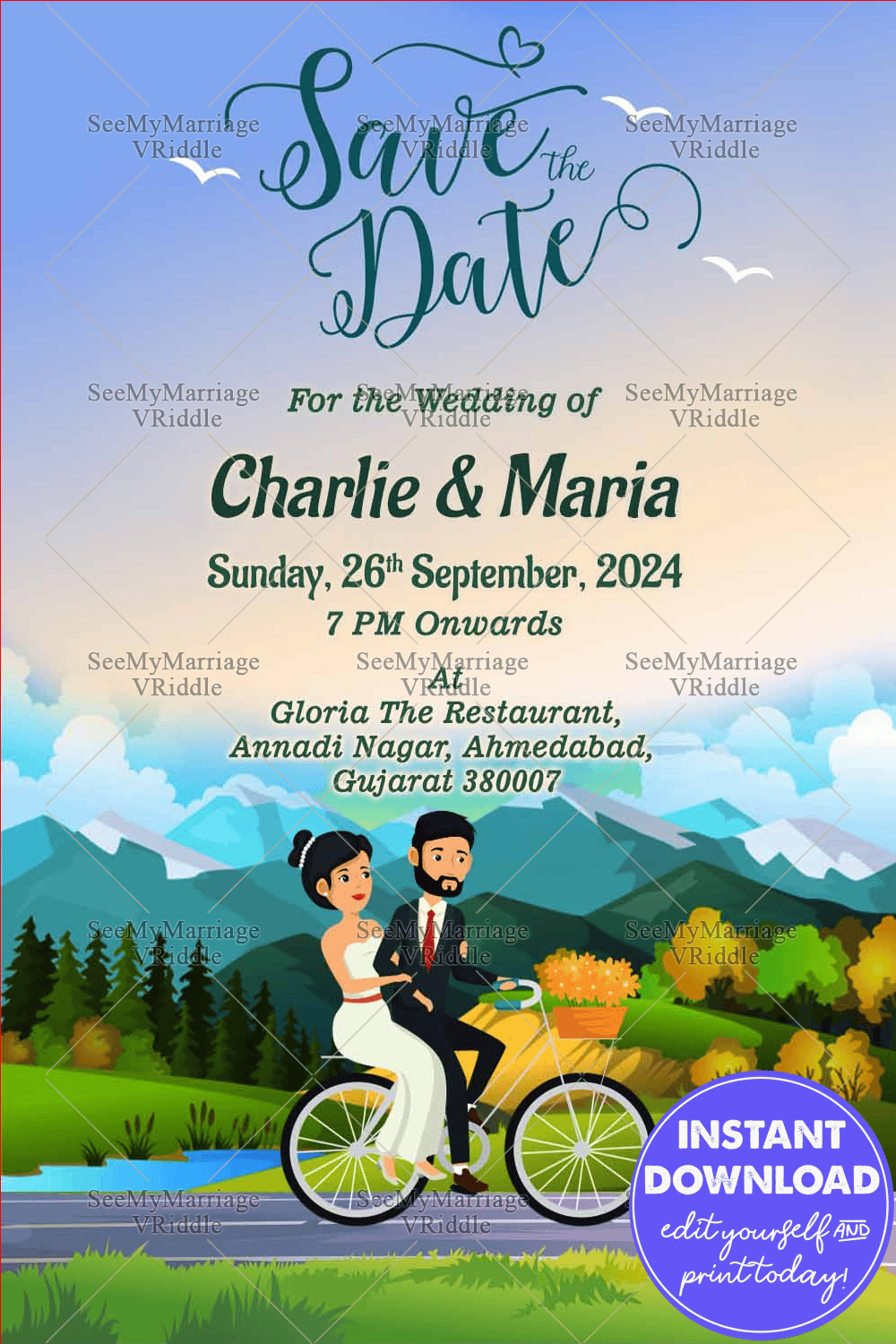 Ride To The Save The Date Invitation Card Wedding