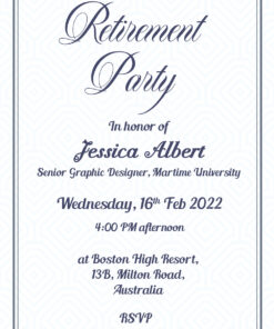 Simple Boarder Retirement Party Card