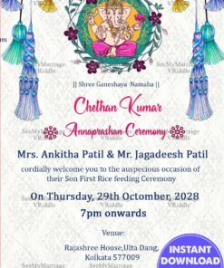 Simple Design Annaprashan Invitation Card