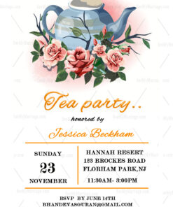 Simple Tea Party Invitation Card With White Theme