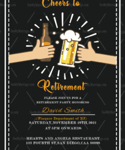 Black Theme Simple Retirement Party Invitataion Card