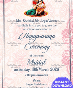 Simple Traditional Annaprasana Invitation Card