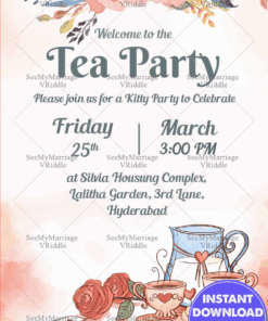 Tea Cup Party Invitation Card