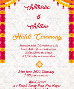Traditional Toran Haldi Invitation Card
